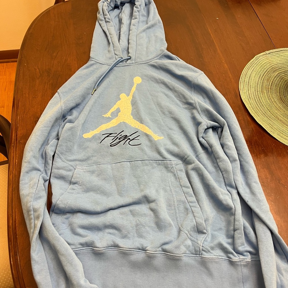 Jordan Light Blue Hoodie with White Logo